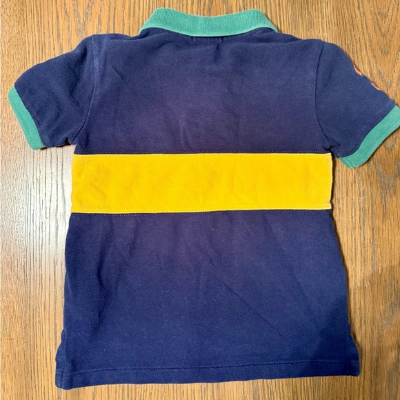 Polo by Ralph Lauren Toddler Boy Big Pony Navy Blue and Yellow Polo Shirt - Picture 3 of 4